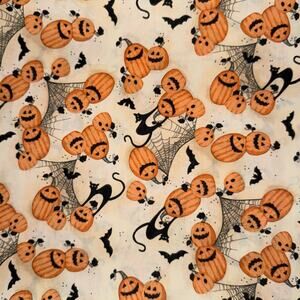 Halloween Trick or Treat by Lorilynn Simms for Springs Creative - 1/2 Yard - Cat
